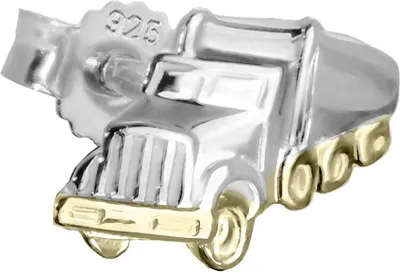 Produktbild von Einzelohrstecker Lkw Truck 925 Silber rhodiniert Bicolor 9*7mm Ohrring Männer