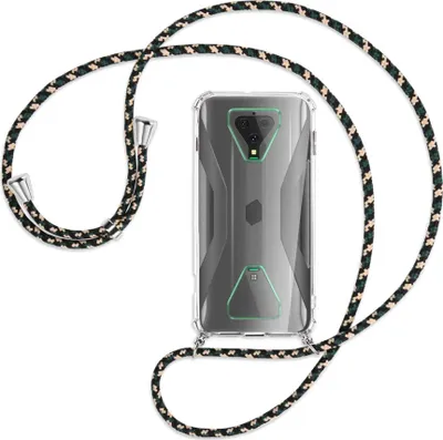 Produktbild von Handykette Backcover-Schutzhülle mit Band (Metall silberfarben) für Xiaomi Black Shark 3 - camouflage