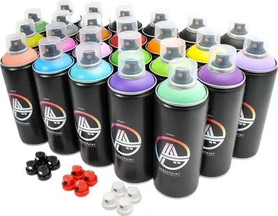 Produktbild von Double A Spraypaint Sprühdosen Set Multicolor 24 Spraydosen 400ml matt inkl. Sprühaufsätze