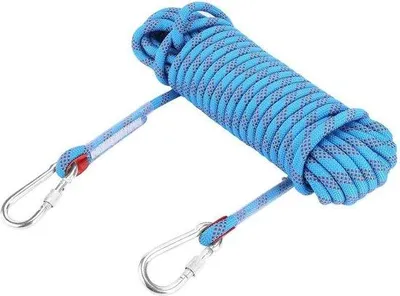 Image de Corde en polyester de 12 mm d'épaisseur avec mousqueton, pour usage extérieur, 20 m