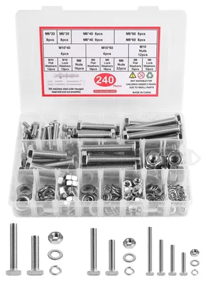 Produktbild von Sortiment Schrauben und Muttern 240 Stück Edelstahl