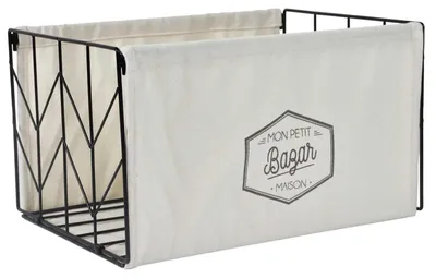 Image de Bac de Rangement - HOME DECO FACTORY - Pliable - Noir et Beige