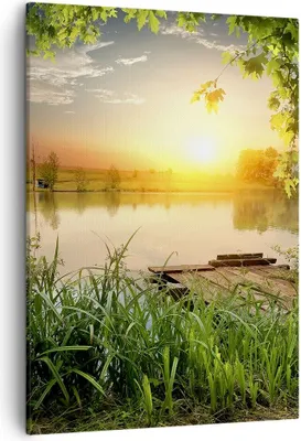 Produktbild von Bild auf Leinwand - Leinwandbild - Einteilig - Brücke See - 50x70cm - Wand Bild - Wanddeko - Wandbilder - Leinwanddruck - Kunstdruck - Wanddekoration - Leinwand bilder - Wandbild - PA50x70-3914