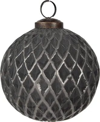 Produktbild von Clayre & Eef Weihnachtskugel Ø 10x10 cm Schwarz Grau Glas