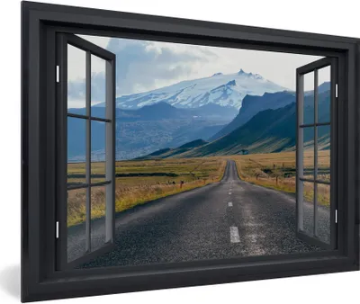 Produktbild von MuchoWow® MuchoWow® Gerahmtes Poster Aussicht - Berg - Straße 90x60 cm - Poster mit zchwarzem Bilderrahmen - Fotorahmen - Foto-Plakat