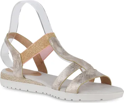 Produktbild von VAN HILL Damen Übergrößen Riemchensandaletten Sandaletten Glitzer Schuhe 841281, Farbe: Rose Gold, Größe: 42