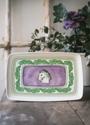 Produktbild von Hermia Concept, PRC0015, Teller, Lila, 100 % KERAMIK, 34 x 25 x 2 cm