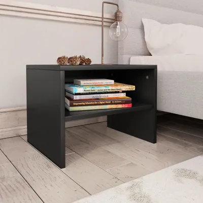 Produktbild von "2026 MODERNE"Nachttisch, 2er Set, Beistelltisch, - multifunktional& Moderne - Schwarz 40x30x30 cm Holzwerkstoff - Nachttische & -schränke CC9469380