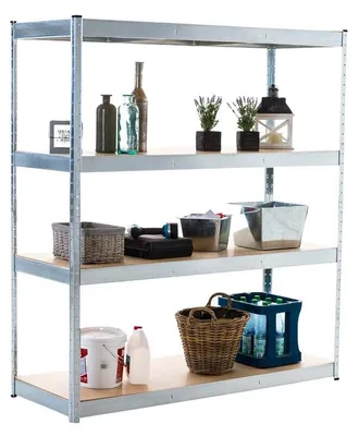 Immagine prodotto di Scaffale industriale, 160x60x180 cm - 4 ripiani | Colore: Argento | Dimensioni: 160x60x180 cm