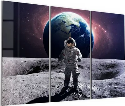 Produktbild von DEQORI Glasbild Echtglas 3x50x100 cm 'Mondspaziergang' Wandbilder XXL groß