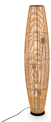 Produktbild von Messerotti moderne Stehlampe aus Metall/Rattan in Schwarz/Natur