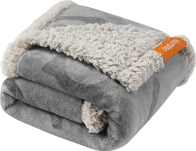 Produktbild von FEANDREA Wasserdichte Hundedecke Sherpa Fleece Haustierdecke für Mini Hunde Katzen 73 x 63 cm S Machinable Double Sided Sofa Cover Gray