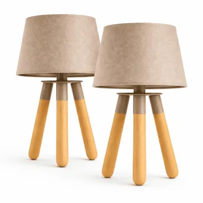 Produktbild von Tischlampe 2er Set Tischleuchte Schreibtischlampe Nachttischlampe Lampe Taupe
