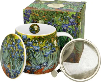 Produktbild von Duo Kaffeebecher Van Gogh Irises aus Porzellan, Becher, teetasse, Kaffeetasse mit henkel 430 ml