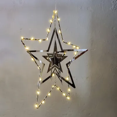 Produktbild von Seasonals 3D-Silouette, 30 warmweiße LEDs, MIRROR Stern Form