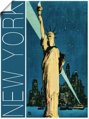 Produktbild von ARTland Poster New York Vintage Reiseplakat Größe: 60x80 cm