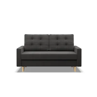 Produktbild von Schlafsofa BLANK 2-Sitzer Sofa mit Schlaffunktion, Bettkasten, hohen Füßen, Wendekissen, skandinavisch, Wohnzimmer, Grau