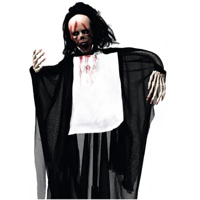 Immagine prodotto di Fantasma pazzo - figura animata di Halloween 95 cm - movimento, occhi lampeggianti + suoni - appeso