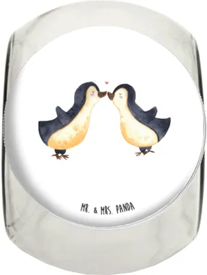 Produktbild von Mr. & Mrs. Panda Kaffeedose Pinguin Liebe L 870ml - Weiß - Geschenk, Hochzeitstag, Vertraut, Vorratsglas, Bonboniere, Hocheitstag, Verliebt, Bonbonglas, Jahrestag