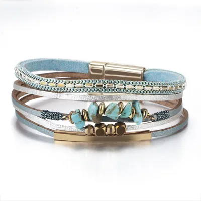 Produktbild von Damen-Lederarmband mit Türkisstein