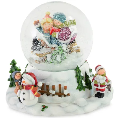 Produktbild von Spieluhr Schneekugel "Winterkinder" mit Musik 15,5 x 15,5 cm | 12610 - Adventsdekoration