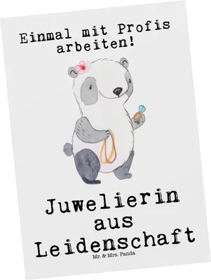 Produktbild von Mr. & Mrs. Panda Fotokarte Juwelierin Leidenschaft - Weiß - Geschenk, Witzig, Postkarten, Ansichtskarten, Kunstkarten, Eröffnung, Spruch, Postkarte, Lustig, Ansichtskarte