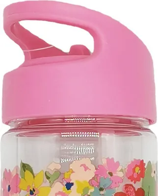 Produktbild von Kinder-Strohbecher, Cartoon, tragbar, niedlich, auslaufsicher, hitzebeständig, Wasserflasche für Baby, rosa Blume, 380 ml
