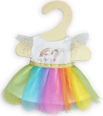 Produktbild von Heless Puppenkleid Einhorn Regenbogen 20-25cm - Einhorn Spielzeug