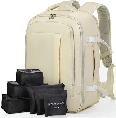 Produktbild von Famanu Rucksack 17 Zoll mit 6-Packtaschen - Beige