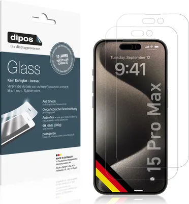A product shot of a screen protector packaging and the screen protectors themselves, placed next to a smartphone.