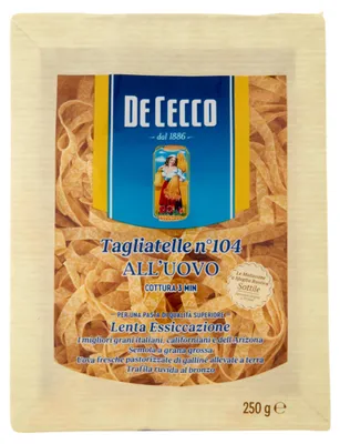 Zdjęcie produktu dla Makaron jajeczny Tagliatelle All' Uovo n. 104 250g - De Cecco