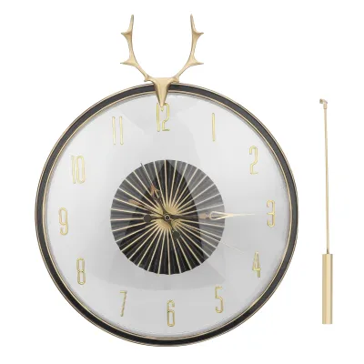 Immagine prodotto di Orologio da parete, orologio a pendolo, orologio da parete, orologio da parete in ottone, orologio da parete rotondo, decorazione orologio da parete