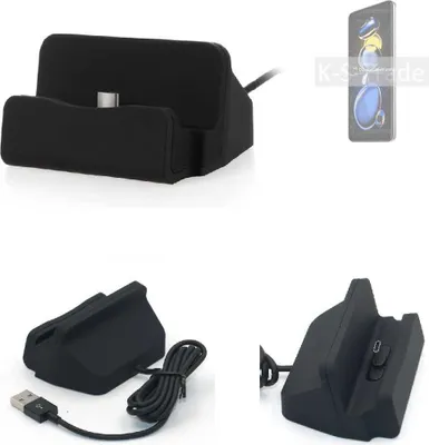 Produktbild von K-S-Trade Docking-Station kompatibel mit Xiaomi Redmi Note 11T Pro Ladestation Dock Ladegerät Docking Station Tischständer Ständer inkl. USB Typ C