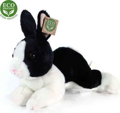 Produktbild von Umweltfreundliche Rappa-Kaninchen weiß schwarz 23 cm
