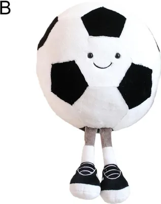 Produktbild von Weich gefülltes Basketball- und Fußball-Sportspielzeugkissen, Baby-Plüschtier, Home-Cartoon-Simulations-BasketBalancekissen 28 cm(Fußball)