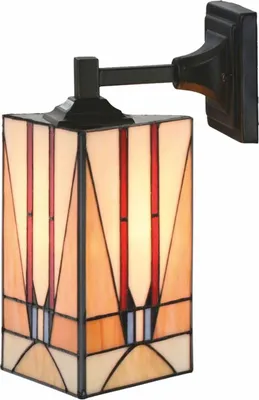 Immagine prodotto di Casa Padrino Art Déco Tiffany Applique Colorata / Nera H. 37 cm - Lampade Tiffany