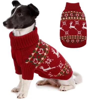 Immagine prodotto di Maglione natalizio rosso per cani, taglia XS. Elegante maglione natalizio per cani