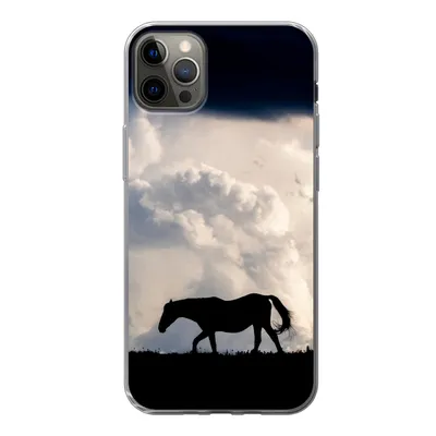 Produktbild von MuchoWow® Handyhülle Schutzhülle Hülle für iPhone 13 Pro Max Pferd - Wolken - Schatten Silikon Softcase Handy Hülle - Mobiltelefon