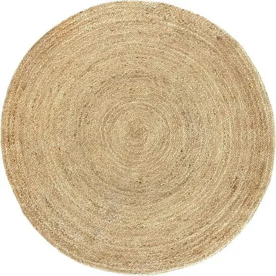 Obrázok produktu pre Ibenzoa® Ručne tkaný okrúhly koberec z juty – 100% prírodné jutové vlákna, udržateľný a ekologický, ideálny do obývačky, spálne a na balkón