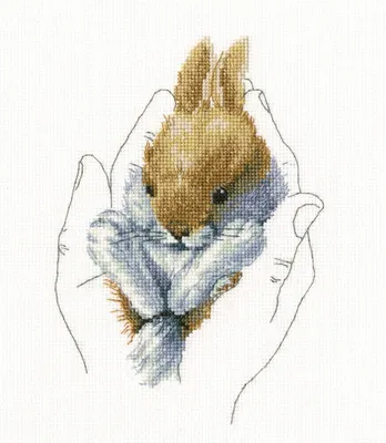 Immagine prodotto di Set per punto croce RTO "Calore nelle mani, coniglio" M697, schema contato, 12x17 cm