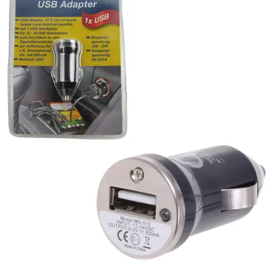 USB 12V 24V Adapter für Zigarettenanzünder Schwarz PKW Auto LKW Wohnmobil Handy – Produktansicht