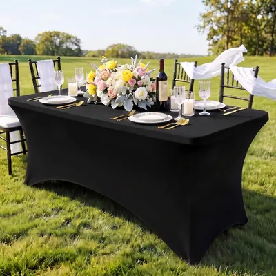 Imagen del producto de Mantel de licra, rectangular, de 183 cm, color , para eventos