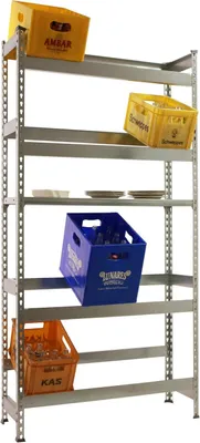 Produktbild von Simonrack Getränkekistenregal, 8 Kästen, Flaschenregal, Getränkekistenhalter, Kistenregal, Blau - Simonbottle