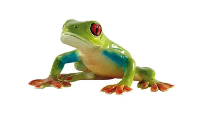 Produktbild von Bullyland 68516 - Spielfigur Rotaugenlaubfrosch, ca. 6,8 cm große Tierfigur, detailgetreu, PVC-frei, ideal als kleines Geschenk für Kinder ab 3 Jahren
