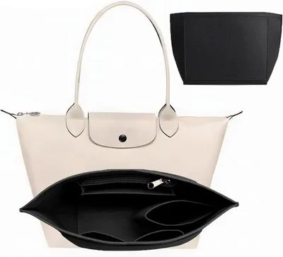 Produktbild von Famanu Tasorganizer für Handtaschen - mit mehreren Fächern, große Kapazität, Organizer für Tragetaschen (Schwarz, L)