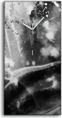 Produktbild von Dekor Leinwand Uhr Wandbilder 30x60 Kunst Schwarz-Weiß moderne Abstraktion - weiße Hände