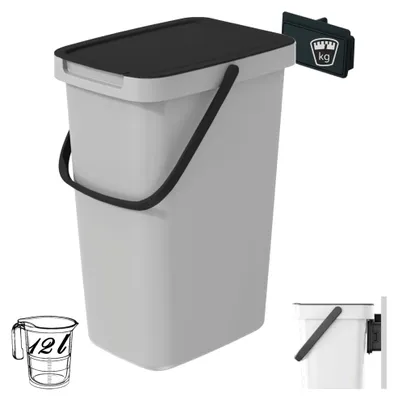 Immagine prodotto di Contenitore per la raccolta differenziata 12l Keden Systema Q Colore grigio cenere