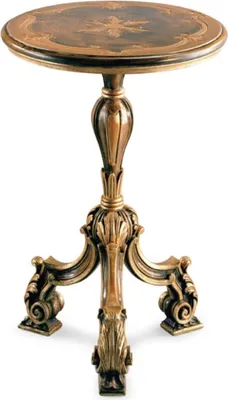 Produktbild von Casa Padrino Luxus Barock Beistelltisch Antik Braun / Schwarz / Antik Gold - Prunkvoller Barockstil 3-Bein Massivholz Tisch - Luxus Möbel im Barockstil - Barock Möbel - Luxus Qualität -  Italy