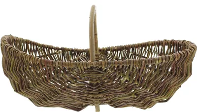 Image de Panier en osier avec anse en bois, grand - Corbeille à fruits