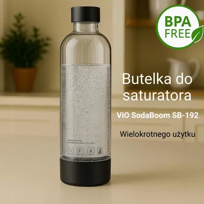 Zdjęcie produktu dla Butelka do saturatora ViO SodaBoom SB-192 - wielokrotnego użytku - czarny